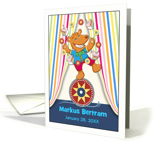 Custom Birthday for Kids Circus Bear Acrobat Juggling... (1737038)