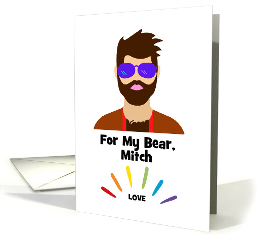 Missing Your Bear Hugs with Gay Male Bear in Shades and Leather card
