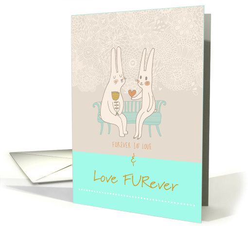 Easter Wedding Invitation with Two Rabbits and Gifts card (1753016)