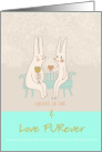 Easter Wedding Invitation with Two Rabbits and Gifts card
