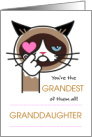 Older Granddaughter Valentine’s Day with Grumpy Cat Finger Heart card