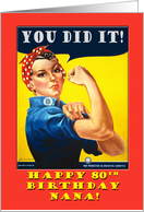 Nana 80th Birthday with Rosie the Riveter You Did It card