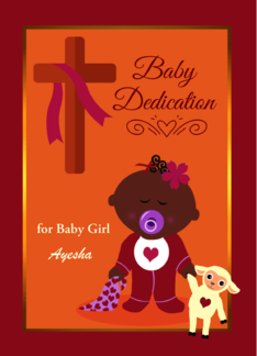 For Girl Baby Dedication Custom Front with Darker Skin Toned Infant