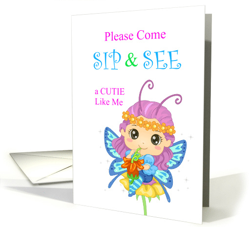 For Girl Sip and See Baby Shower Party Invitation with... (1767368)