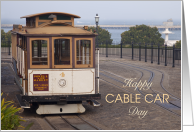 Cable Car Day with Tan and Brown Cable Car in San Francisco card