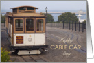 Cable Car Day with Tan and Brown Cable Car in San Francisco card