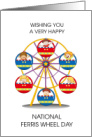 National Ferris Wheel Day with Happy Cartoon Kids card