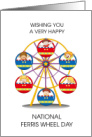 National Ferris Wheel Day with Happy Cartoon Kids card