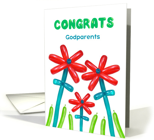 Becoming Godparents Congratulations with Flower Shaped Balloons card