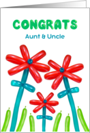 Becoming Aunt and Uncle Congratulations with Bright Flower Balloons card