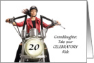 Granddaughter 20th Birthday with Young Woman on Motorcycle card
