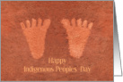 Indigenous Peoples’ Day with Petroglyph of Feet in Valley of Fire Nevada card
