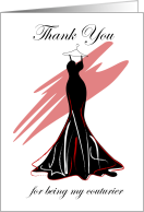 Couturier Thank You Black Wedding Gown Fashion Illustration card