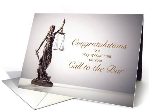 Aunt Congratulations on Call to the Bar with Lady Justice card