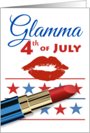 Glamma 4th of July Patriotic Lipstick Kiss and Stars card