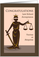 Law School Acceptance Congratulations with Themis Lady Justice card