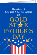 Gold Star Father’s Day Remembrance of Daughter Stars and Stripes card