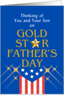 Gold Star Father’s Day Remembrance of Son Stars and Stripes card