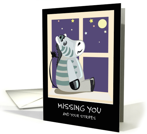 Zebra Missing You and Your Stripes Night Illustration card (1896770)