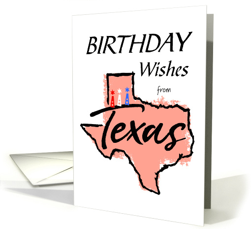 Birthday Wishes from Texas with State Outline and Candles card