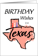 Birthday Wishes from Texas with State Outline and Candles card