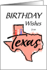 Birthday Wishes from Texas with State Outline and Candles card