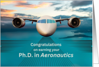 PhD in Aeronautics Degree Congratulations with Commercial Jet card