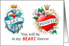 For Daughter from Dad Valentine’s Day with Heart Tattoos card