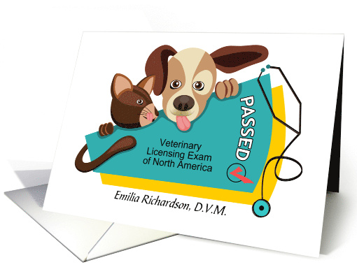 Veterinary Licensing Exam of North America Congratulations card