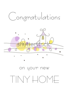 New Tiny Home Congratulations with Delicate Illustration