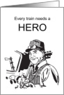 For Dad on Father’s Day Railroad Engineer Vintage Retro card