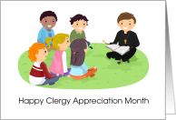 Clergy Appreciation Month Priest and Students Bible Study card