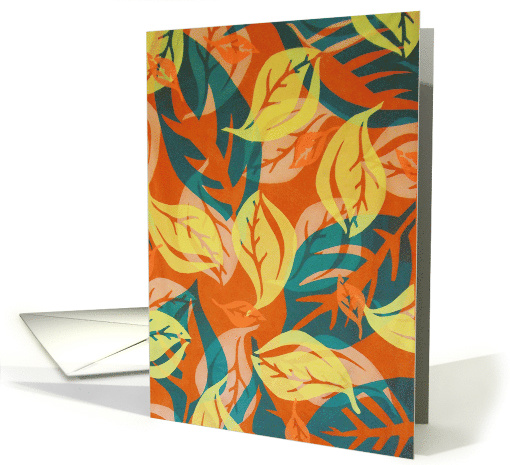 Happy Thanksgiving, Fall Foilage, Falling Leaves card (264945)