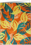 Thanksgiving with Fall Foliage and Falling Leaves card