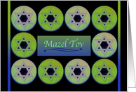 Mazel Tov on Bar Mitzvah with Glowing Star of David Design card