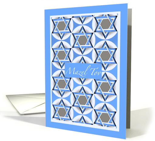 Mazel Tov for Her with Star of David Design in Blue and Gray card