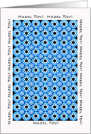 Mazel Tov Star of David Pattern in Blue for Bat Mitzvah or Bar Mitzvah card