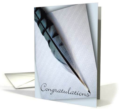 Congratulations Graduate School Acceptance with Feather Quill card