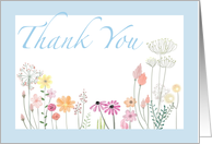 General Thank You Blank Inside with Field of Flowers card
