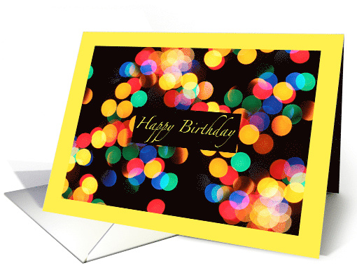 Happy Birthday Colorful Lights Bokeh Effect card (472557)