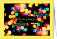 Happy Birthday Colorful Lights Bokeh Effect card