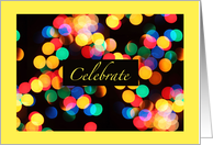 New Year’s Eve Party Invitation with Celebrate and Colorful Lights card