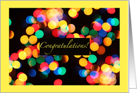 Congratulations on Making the Drama Team with Bokeh Lights card