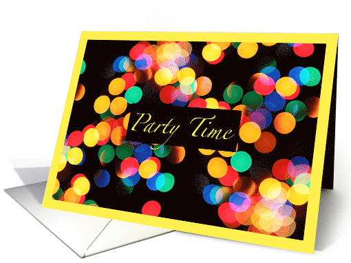 General Party Invitation with Bright and Colorful Bokeh Lighting card