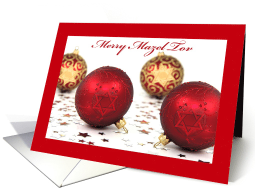 Interfaith Chrismukkah Ornaments Decorated with the Star of David card