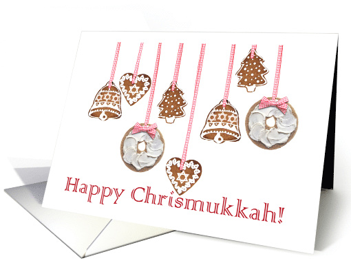 Chrismukkah with Gingerbread Star of David Ornaments card (490606)
