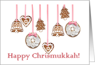 Chrismukkah with Gingerbread Star of David Ornaments card