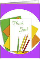 Thank You with Colored Papers and Colored Pencils card