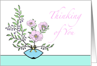 Blank General Thinking of You with Wild Pink Roses Floral card