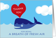 Thank You Respiratory Therapist from Patient with Whale in Ocean card